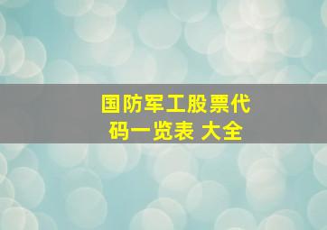 国防军工股票代码一览表 大全